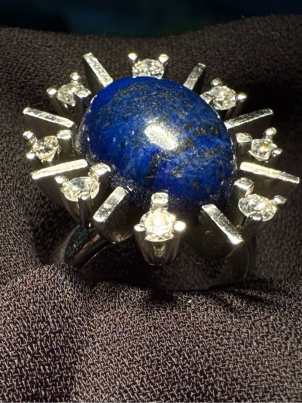 Lapis Lazuli Statement Ring in Deep Blue